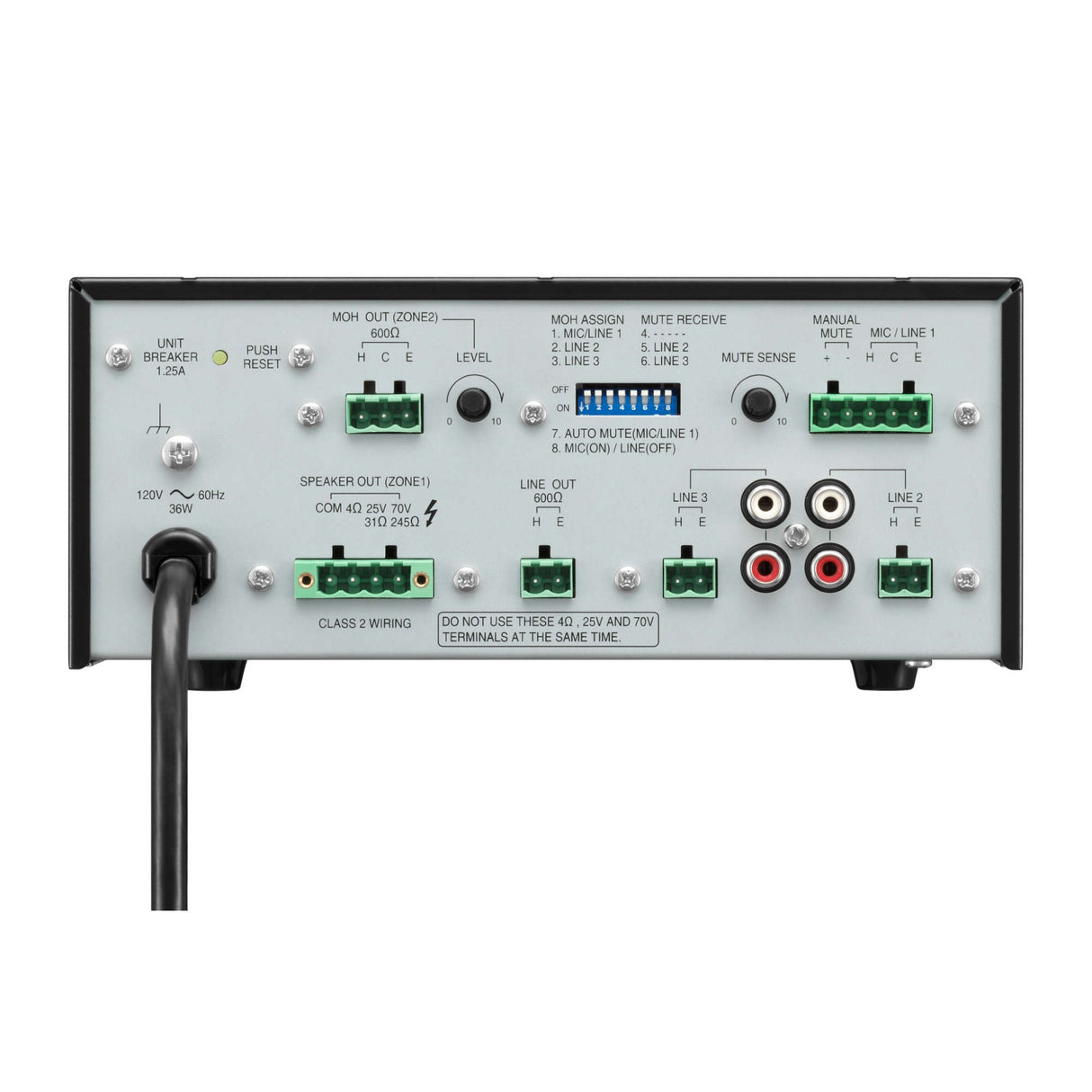 TOA BG-220 20W Three-Input Mixer Amplifier Commercial Audio Devices - view 2