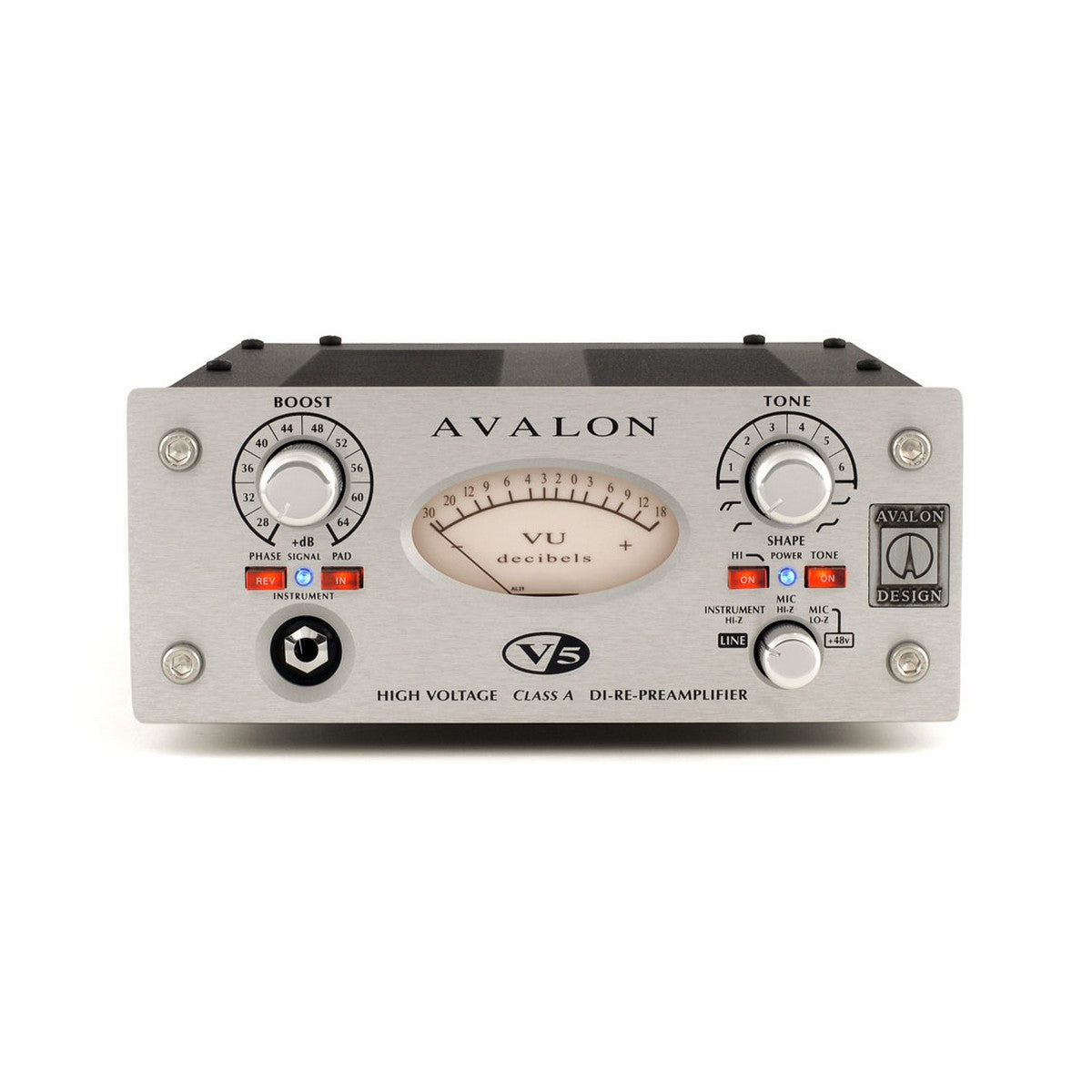 Avalon Design V5 Pure Class A Mic-Line Preamplifier - Silver