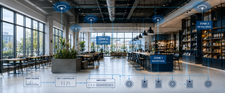 Commercial Audio System Guide: Speakers, Amplifiers, and Zones for Business Spaces