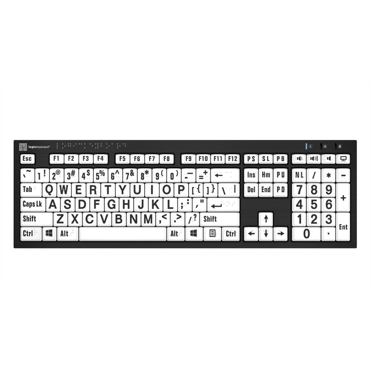 Logickeyboard Braille and Largeprint PC Nero Keyboard, American English