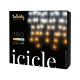 Twinkly Icicle 190L 4.3mm Clear Concave AWW Lens Light Transparent Wire
