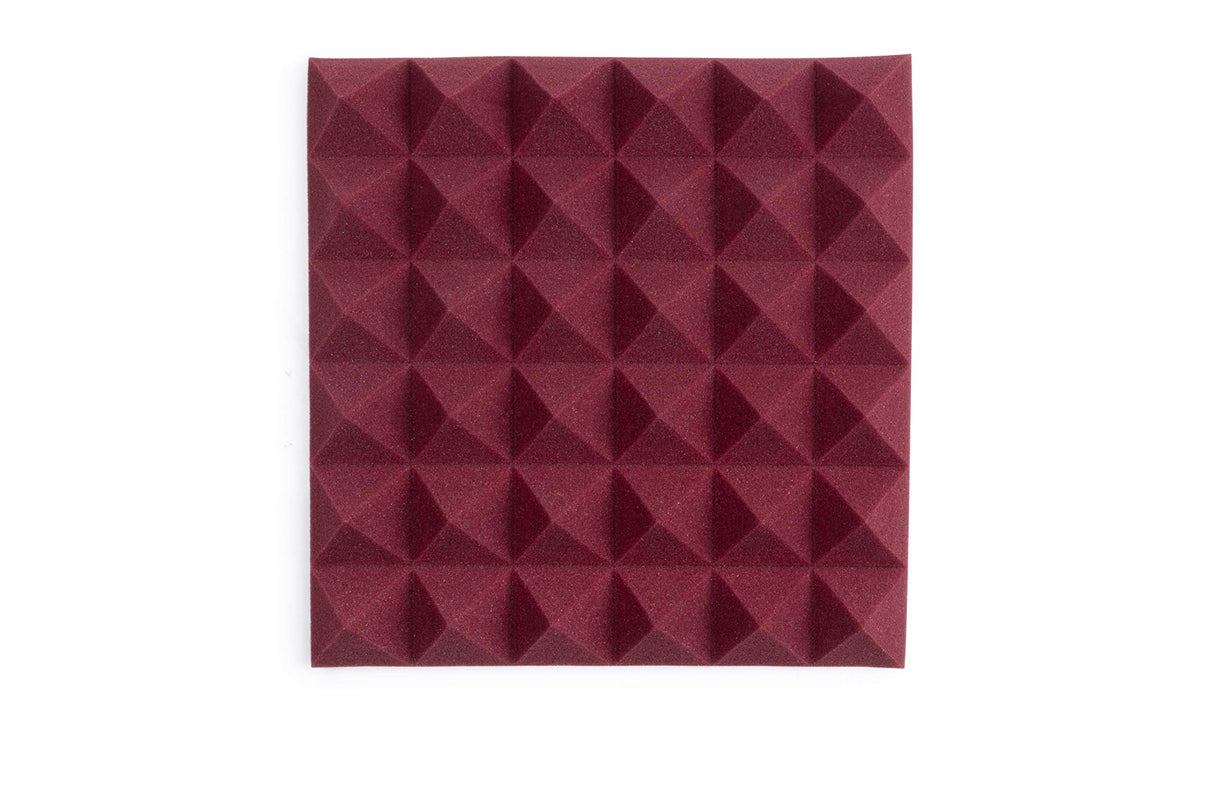 Gator GFW-ACPNL1212PBDY-4PK 4 Pack of Burgundy Acoustic Pyramid Panel, 12 x 12 Inches