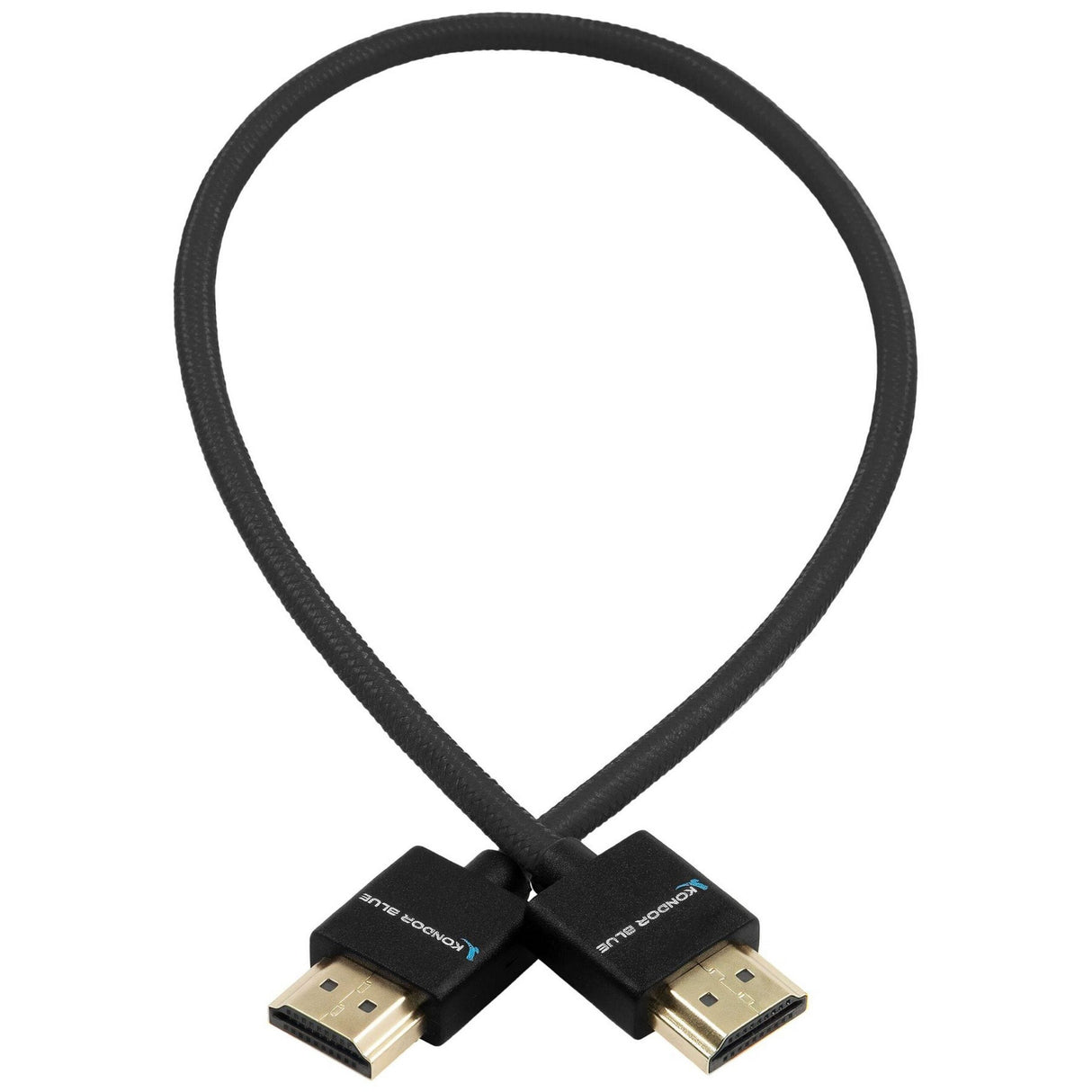 Kondor Blue HDMI to HDMI 16-Inch Thin Braided Cable for on Camera Monitors, Black