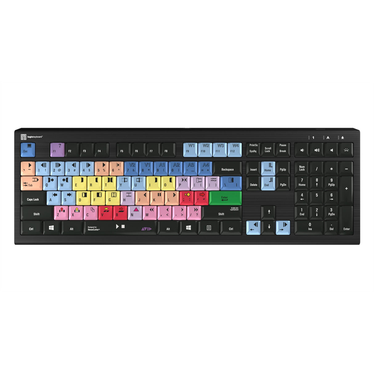 Logickeyboard AVID NewsCutter PC Astra 2 Backlit Shortcut Keyboard