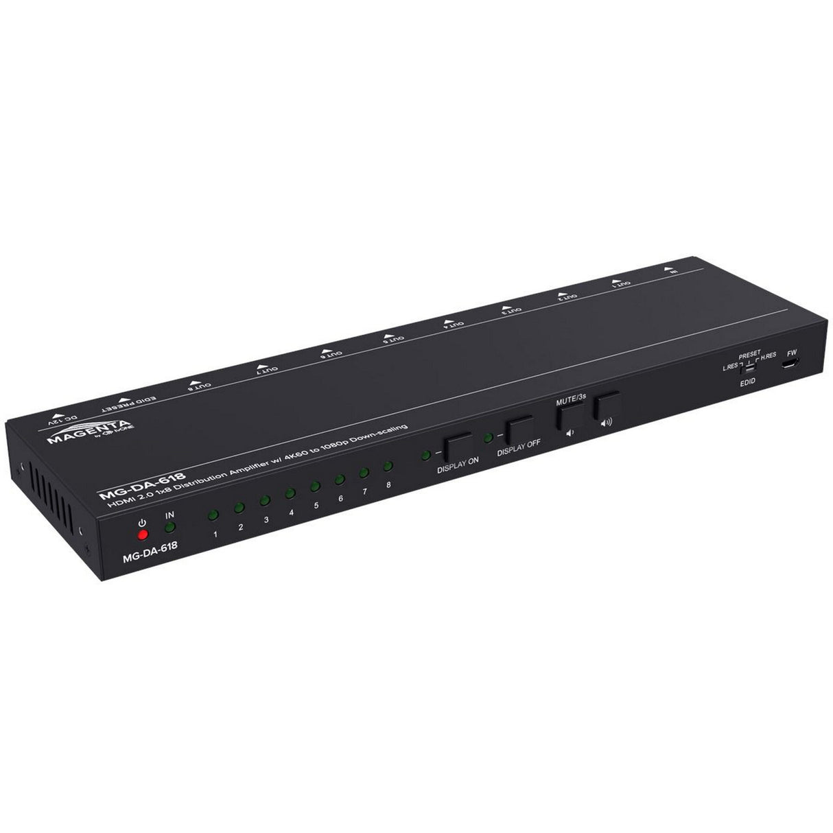 Magenta Research MG-DA-618 1 x 8 4K60 HDMI 2.0 Ultra Slim Distribution Amplifier