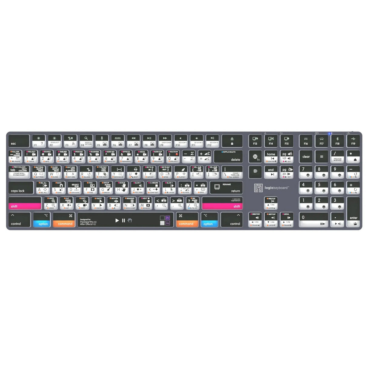 Logickeyboard Adobe Filmmaker Pr+Ae Titan Mac US Keyboard, English