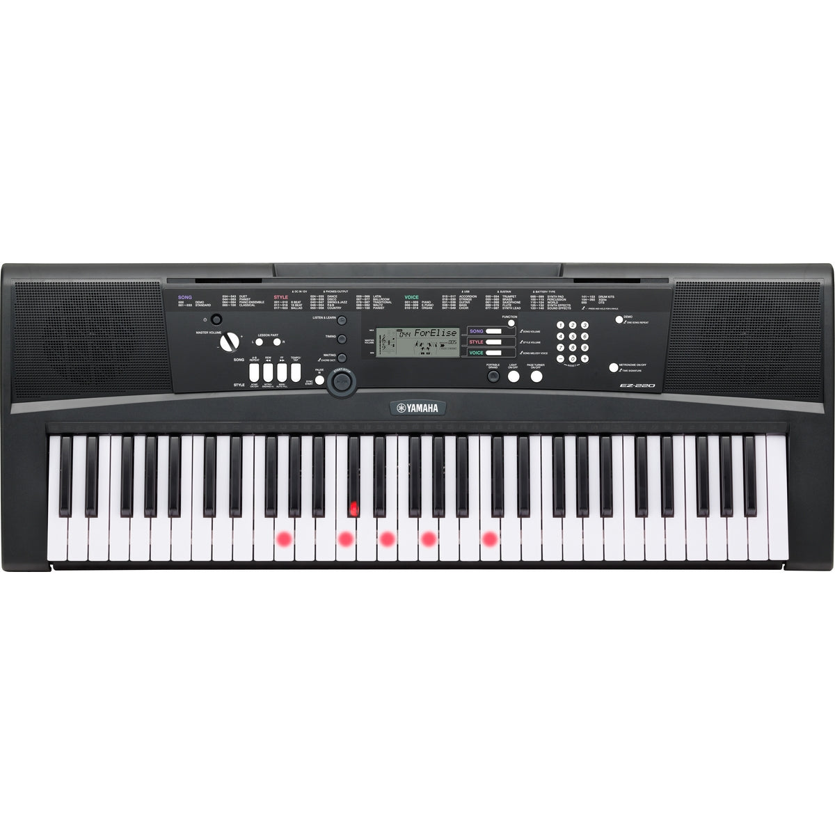 Yamaha EZ-220 61 Touch-Sensitive, Lighted Keys with 392 High-Quality Instrument Voices