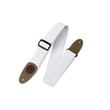 Levy’s 2-Inch Signature Series Cotton Guitar Strap with Suede Ends and Tri-Glide Adjustment White - accessories