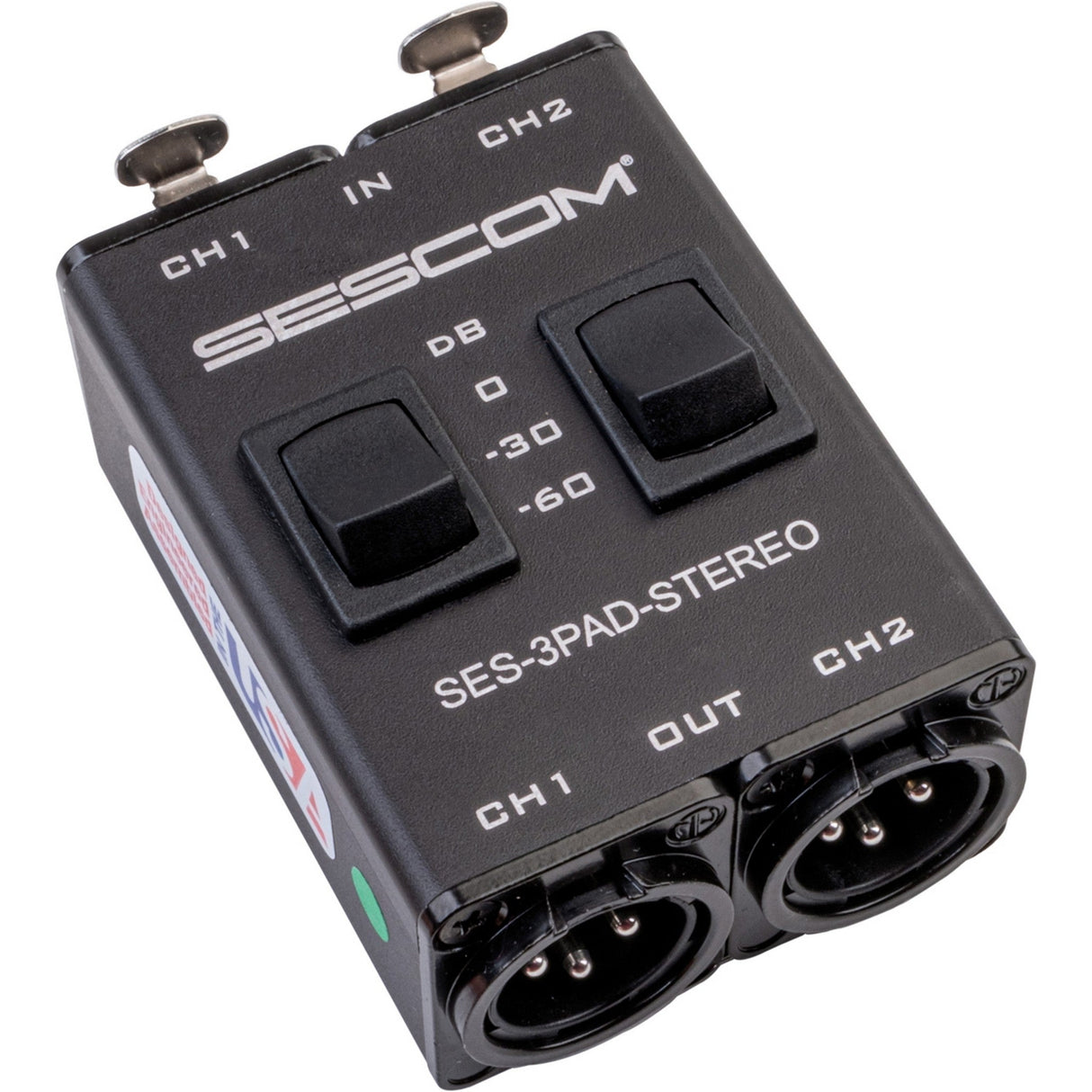 Sescom SES-3PAD Stereo 2-Channel Stereo Mic Pad with Adjustable Attenuation