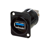 Neutrik NAUSB3-B Feed Through USB 3.0 Compatible Adapter, Reversible, Black