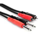 Hosa CPR-202 2 Meter Dual 1/4 in TS to Dual RCA Stereo Interconnect Cable