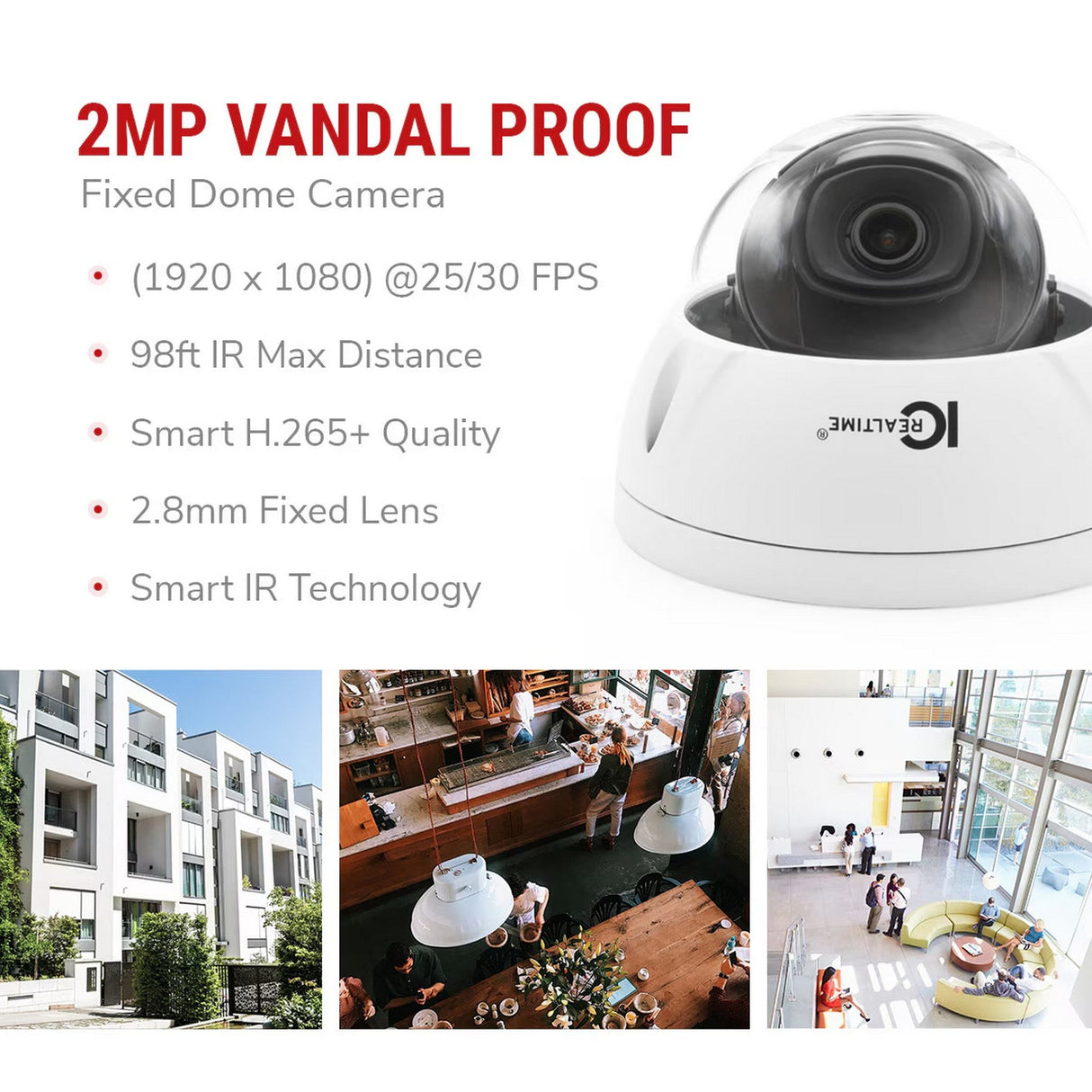 IC Realtime IPEG-D20F-IRW4 2 MP Indoor/Outdoor Vandal Dome Camera