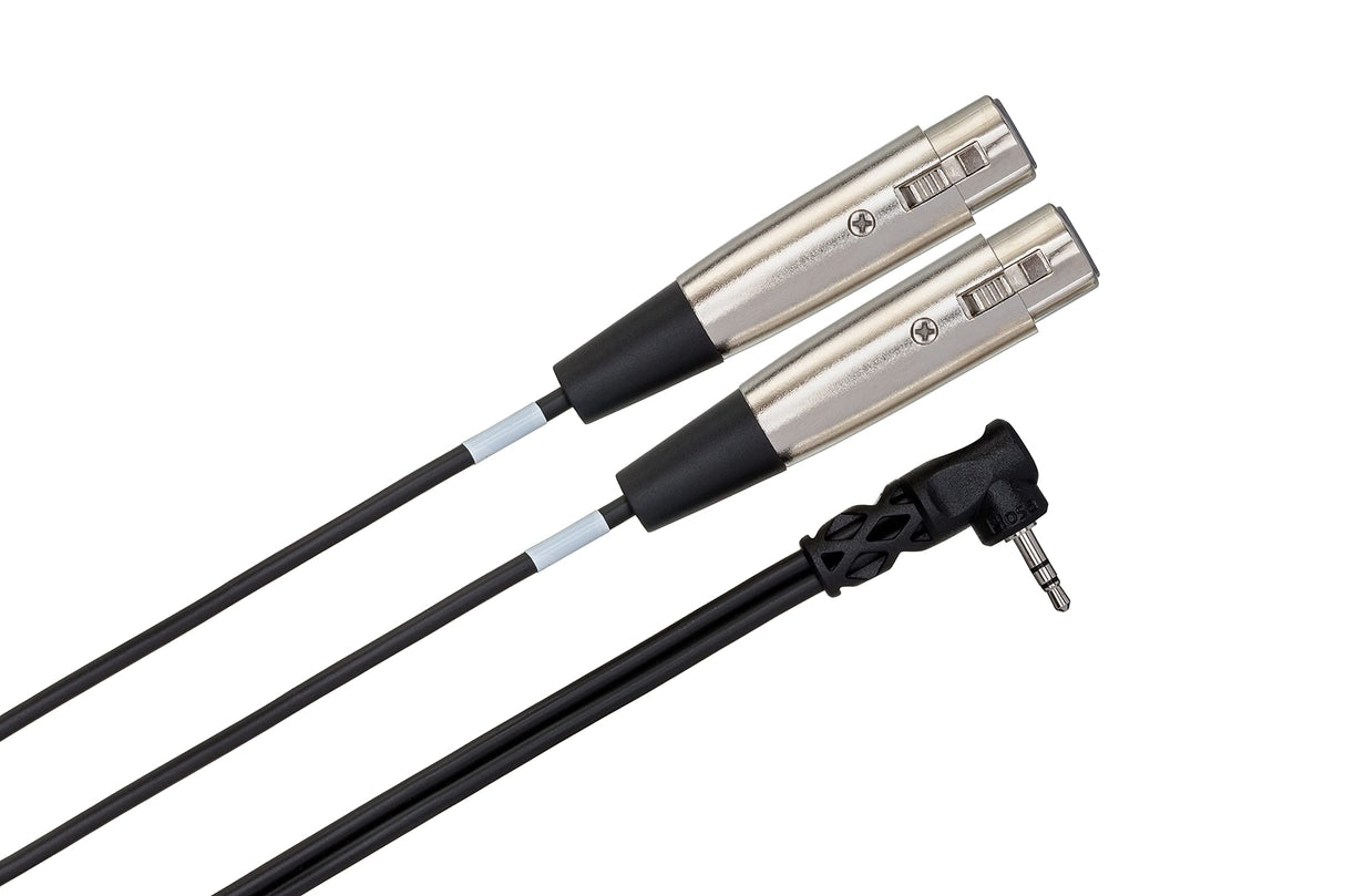 Hosa CYX-402F Dual XLR3F to Right Angle 3.5mm TRS Microphone Cable 2feet