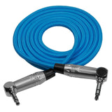Kondor Blue Coiled 3.5mm Right Angle TRS Stereo Audio Cable 48-Inch