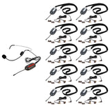 VocoPro Commander-TOUR-10-1 10 User Digital UHF Tour Guide System with Transmitter Headset Microphone and 10 Receivers