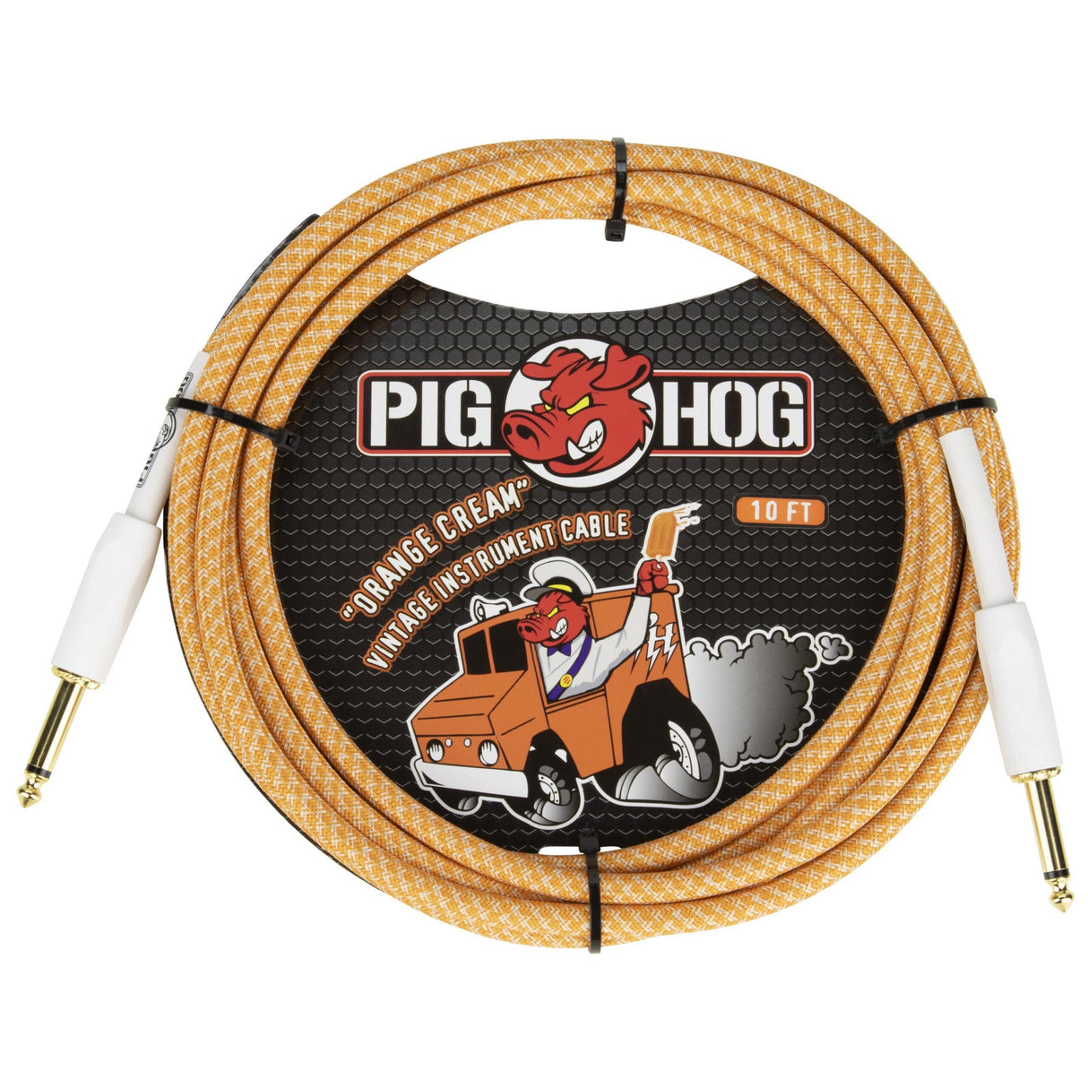 Pig Hog PCH102OC Orange Creme 2.0 Instrument Cable, 10-Foot