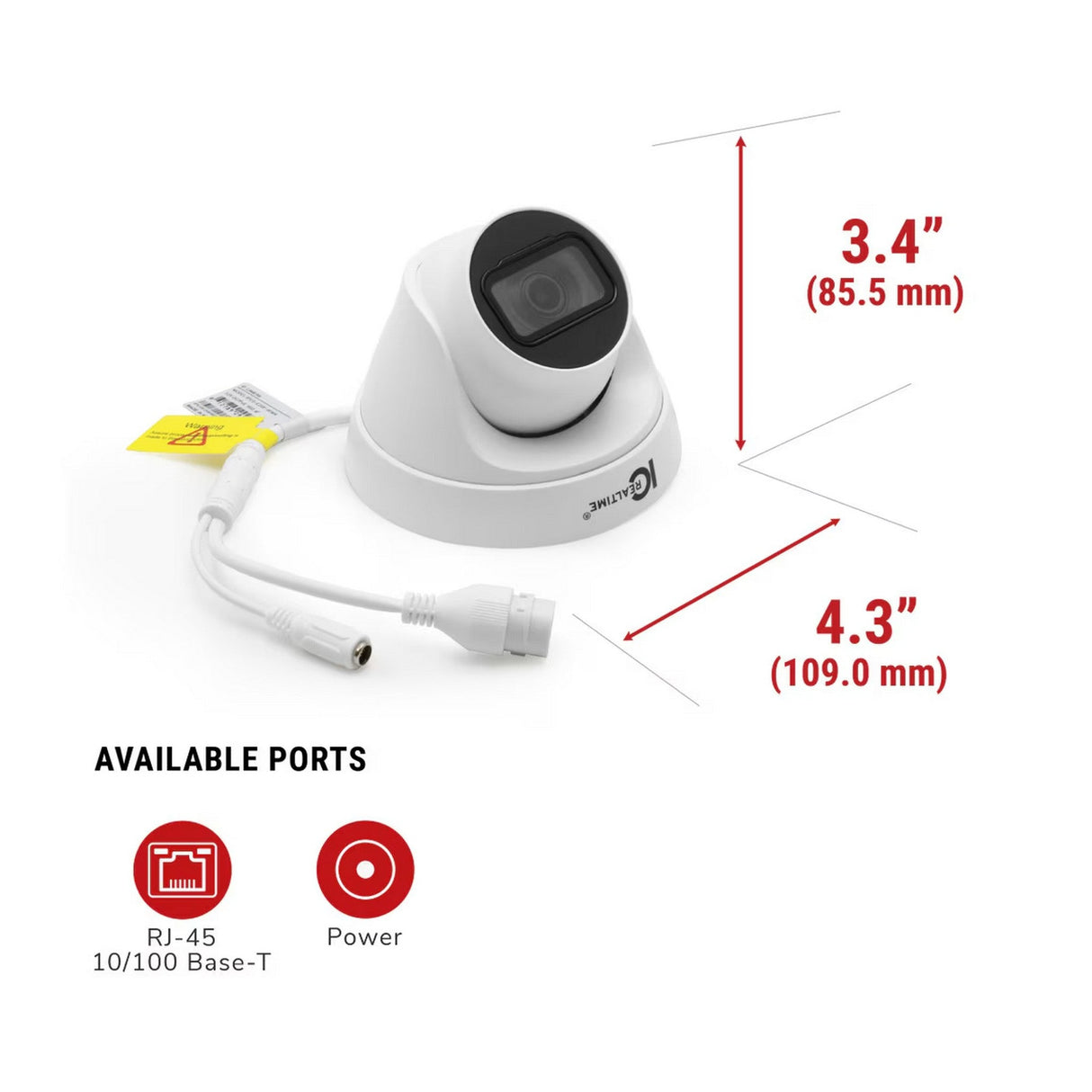 IC Realtime IPEG-E20F-IRW4 2MP IP Indoor/Outdoor Small Size Eyeball Vandal Dome