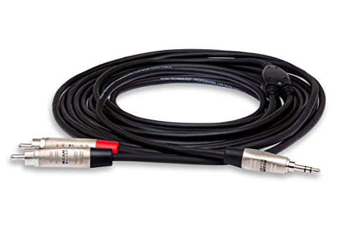 Hosa HMR-003Y 3 Foot REAN 3.5mm TRS Male to Dual RCA Male Stereo Breakout Cable