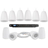 Pure Resonance Audio Business Music System with (10)C3 Pendant Speakers and RMA120BT Rack Mount Bluetooth Mixer Amplifier