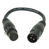 Accu Cable AC3PM5PFM 3‑Pin Male to 5‑Pin Female DMX Adapter Cable, 11-Inch