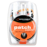 Accu Cable RC4-12 Dual RCA to Dual 1/4 Mono Patch Cable, 12-Feet