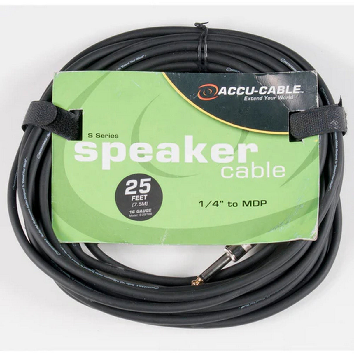 Accu Cable S-2516B 16-Gauge Speaker Cable 1/4 TS to Banana Plug, 25-Feet