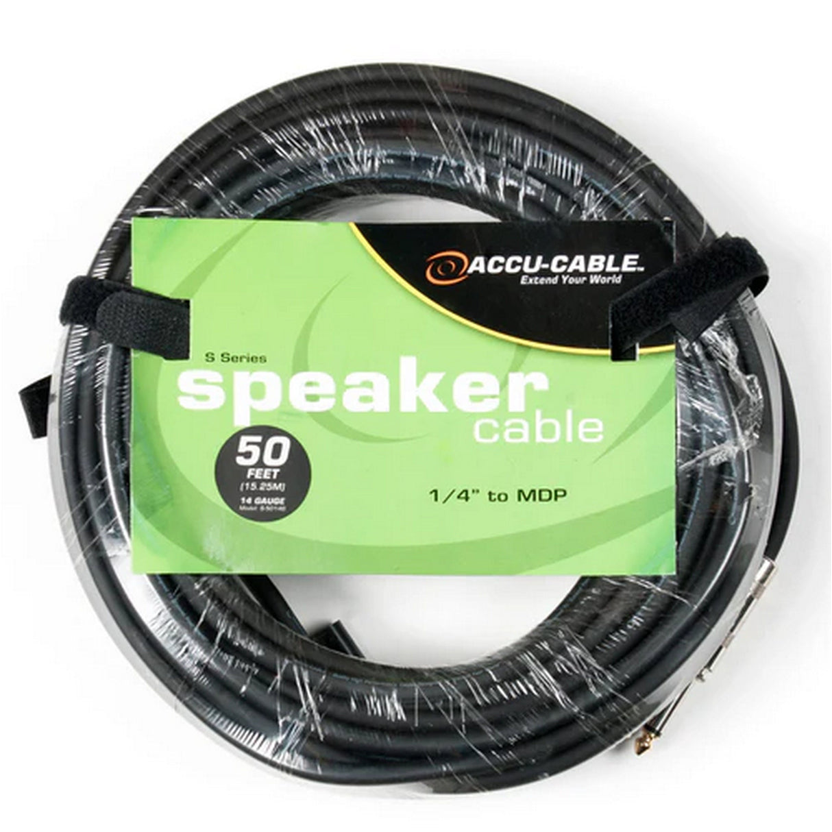 Accu Cable S-5014B 14-Gauge 1/4 TS to Banana Plug Speaker Cable, 50-Feet