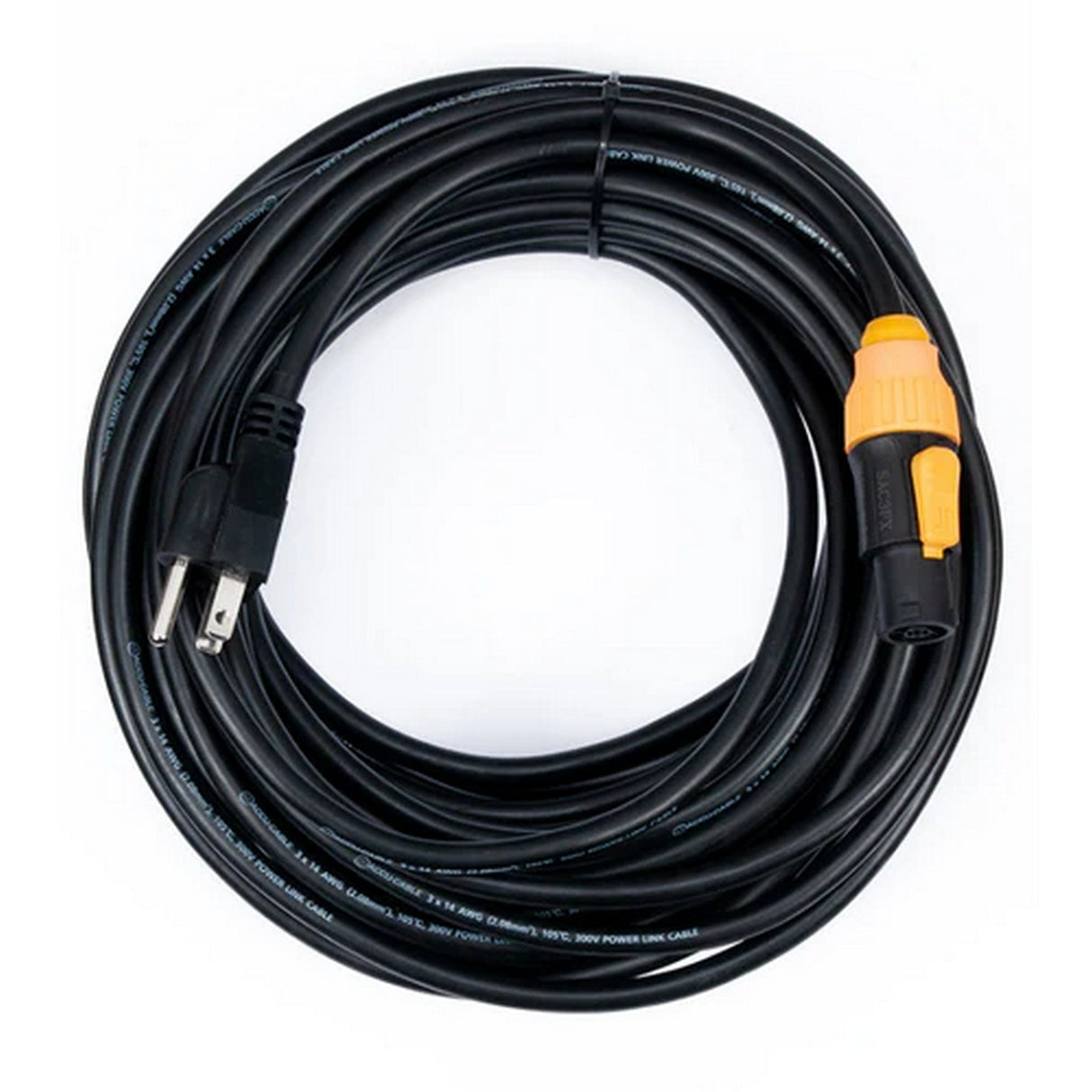 Accu Cable SIP1MPC50 IP65 Power Twist Lock to Edison Plug Cable, 50-Feet