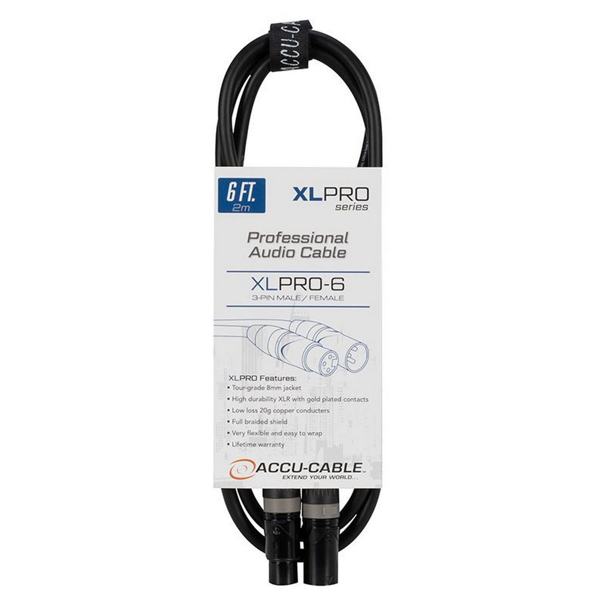 Accu Cable XLPRO Professional XLR Male to Female Audio Cable