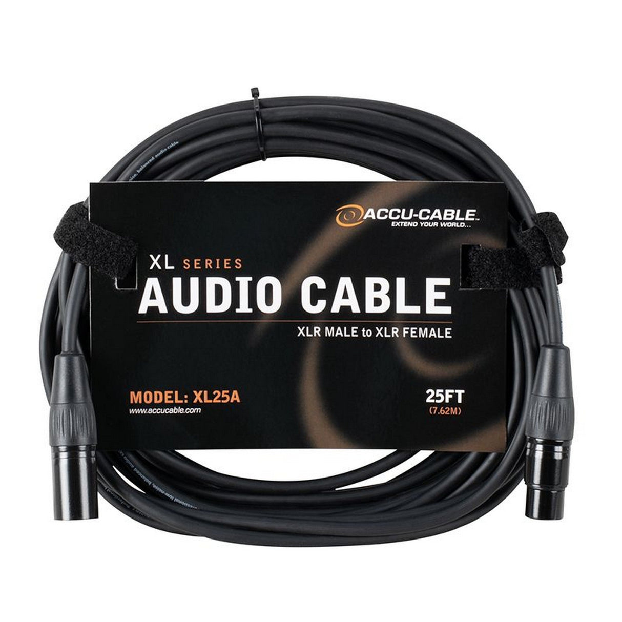 Accu Cable XL25A 25-Foot 3-Pin XLR Male to XLR Female Cable