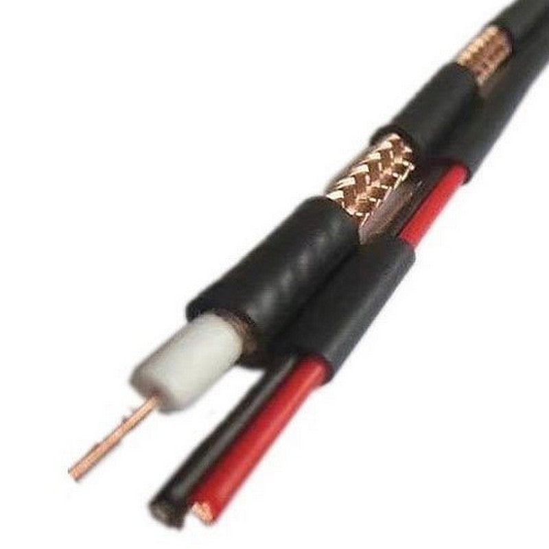 ADI Pro RN-7000508 RG59 CCA and 18/2 Siamese Coaxial Cable, 500-Feet Reel Box, Black