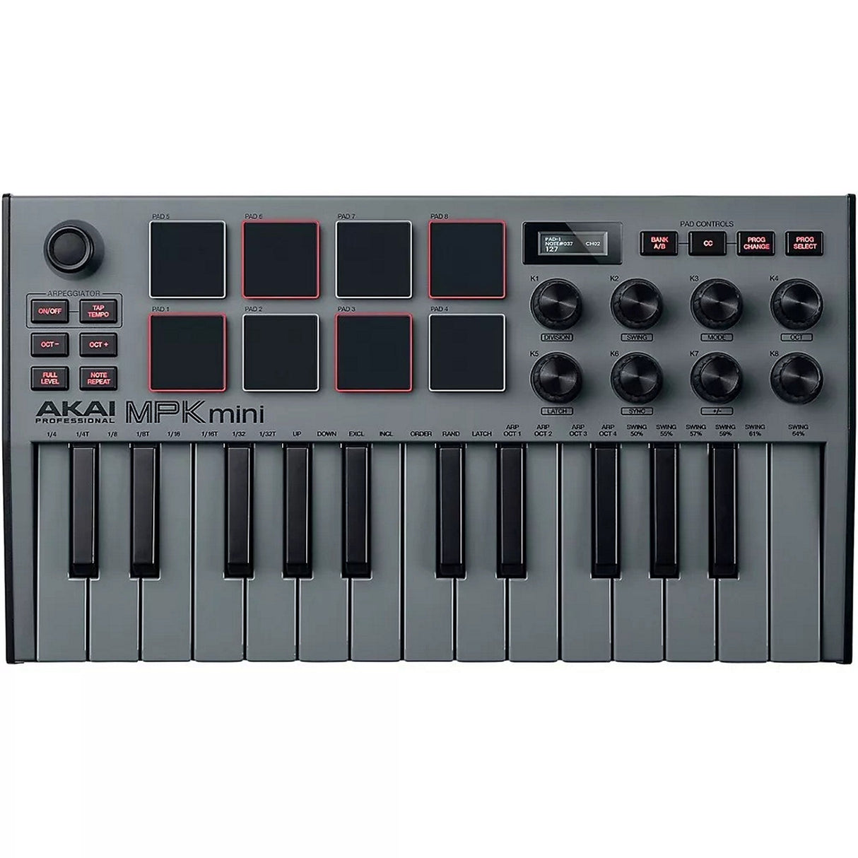 Akai Professional MPK MINI MK3 Portable USB Keyboard, Gray