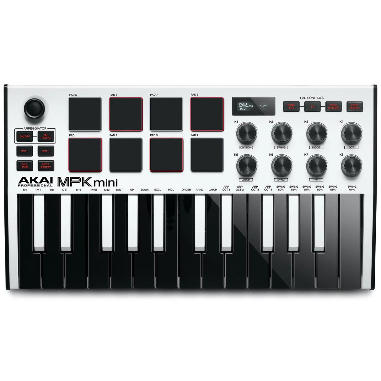 Akai Professional MPK MINI MK3 Portable USB Keyboard, White