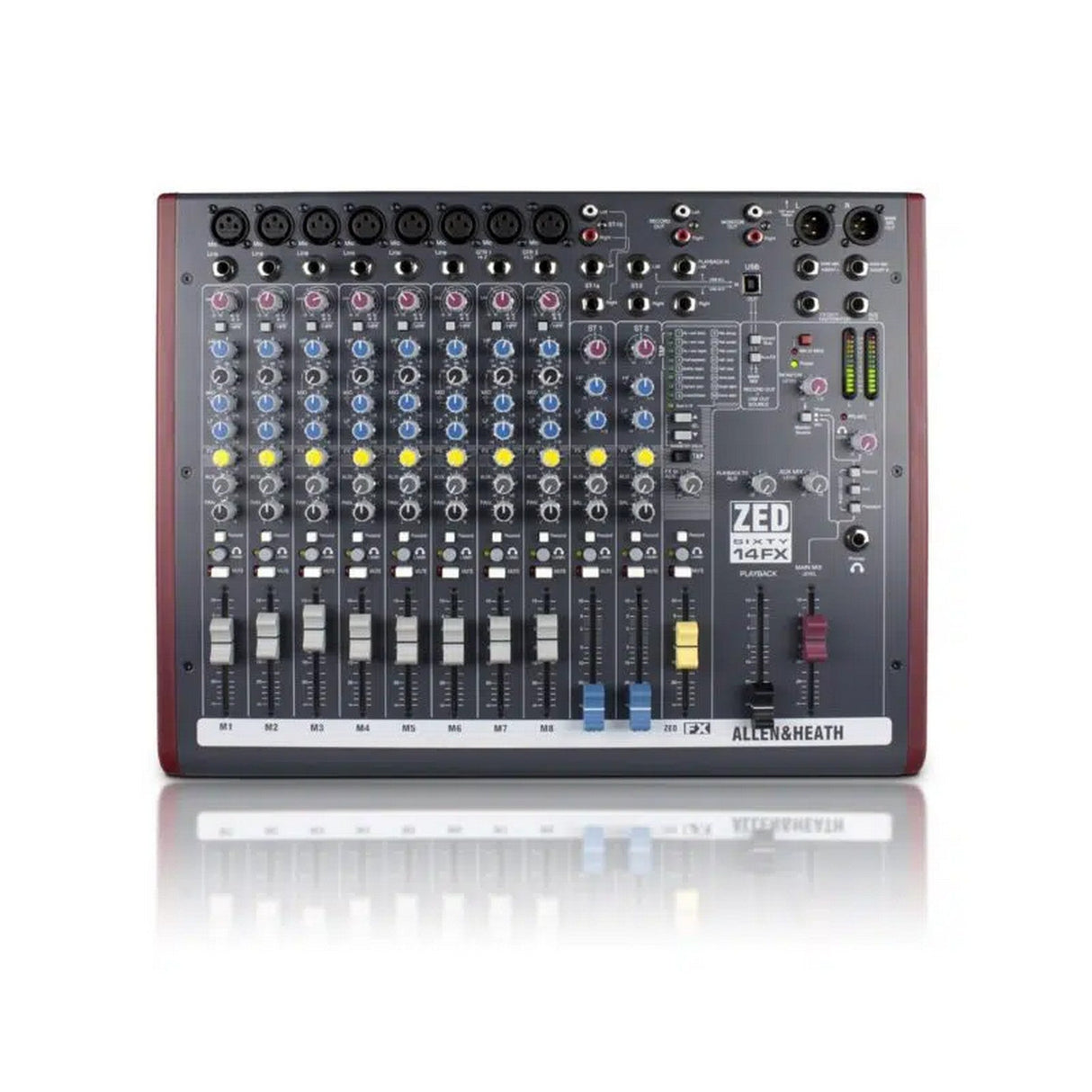 Allen & Heath ZED-60/14FX Compact Portable 8 Mic Line 2 Stereo Input 60 mm Fader FX Mixer