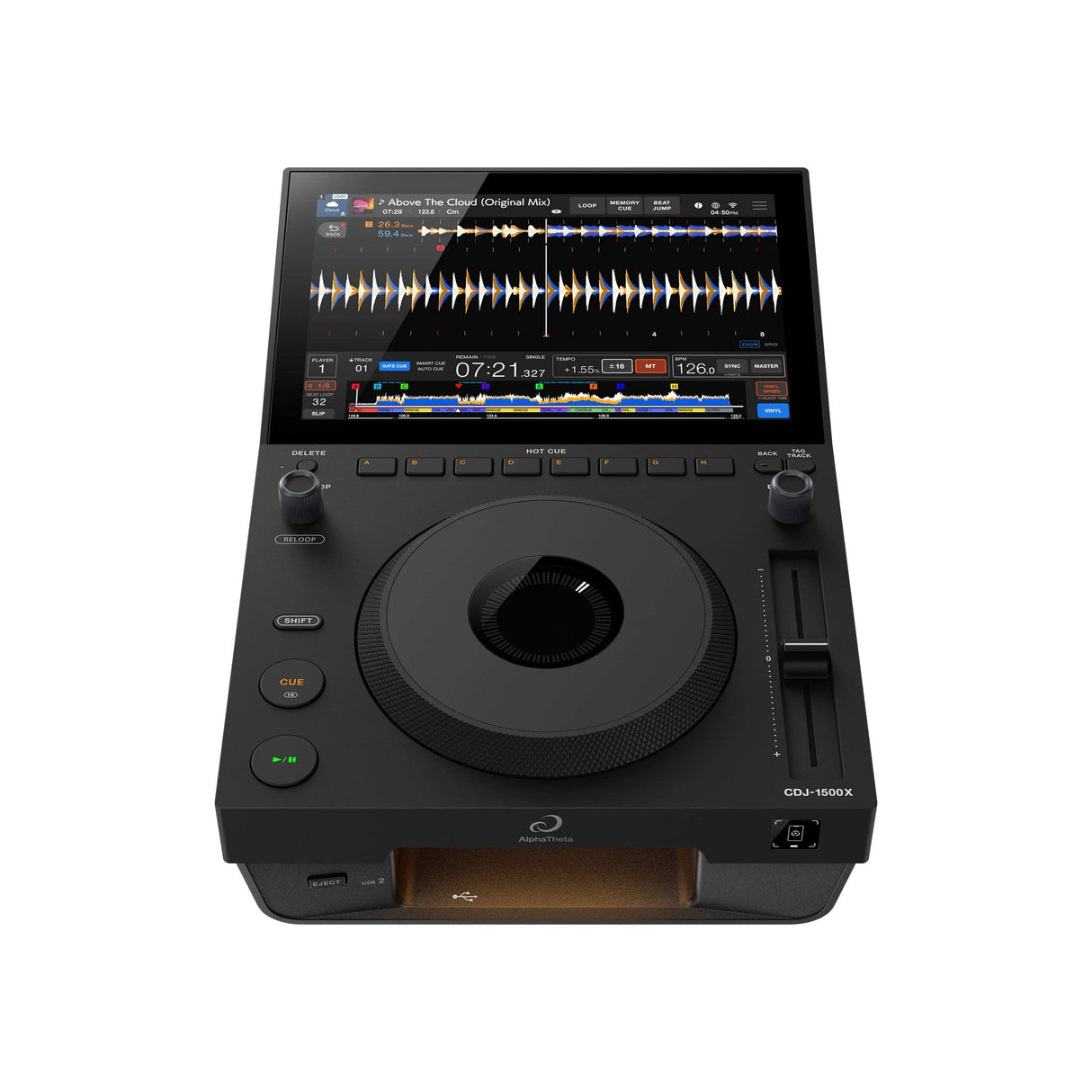 AlphaTheta CDJ-1500X Compact High-Resolution Professional DJ Player, Black