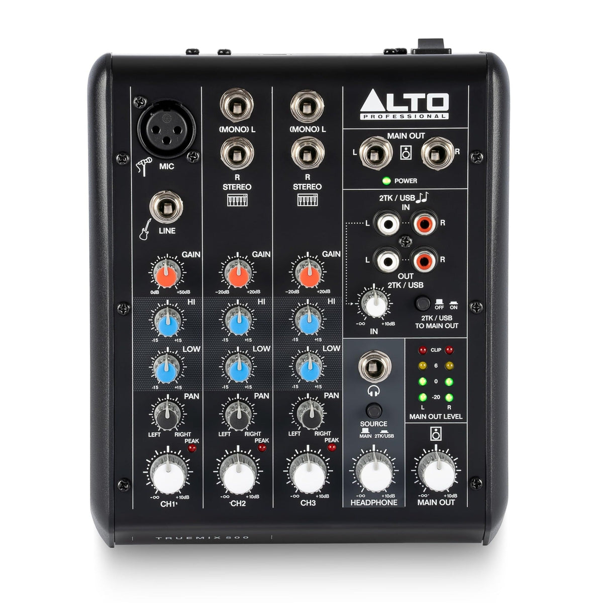 Alto Professional TrueMix 500 5-Input Analog Mixer with USB Audio
