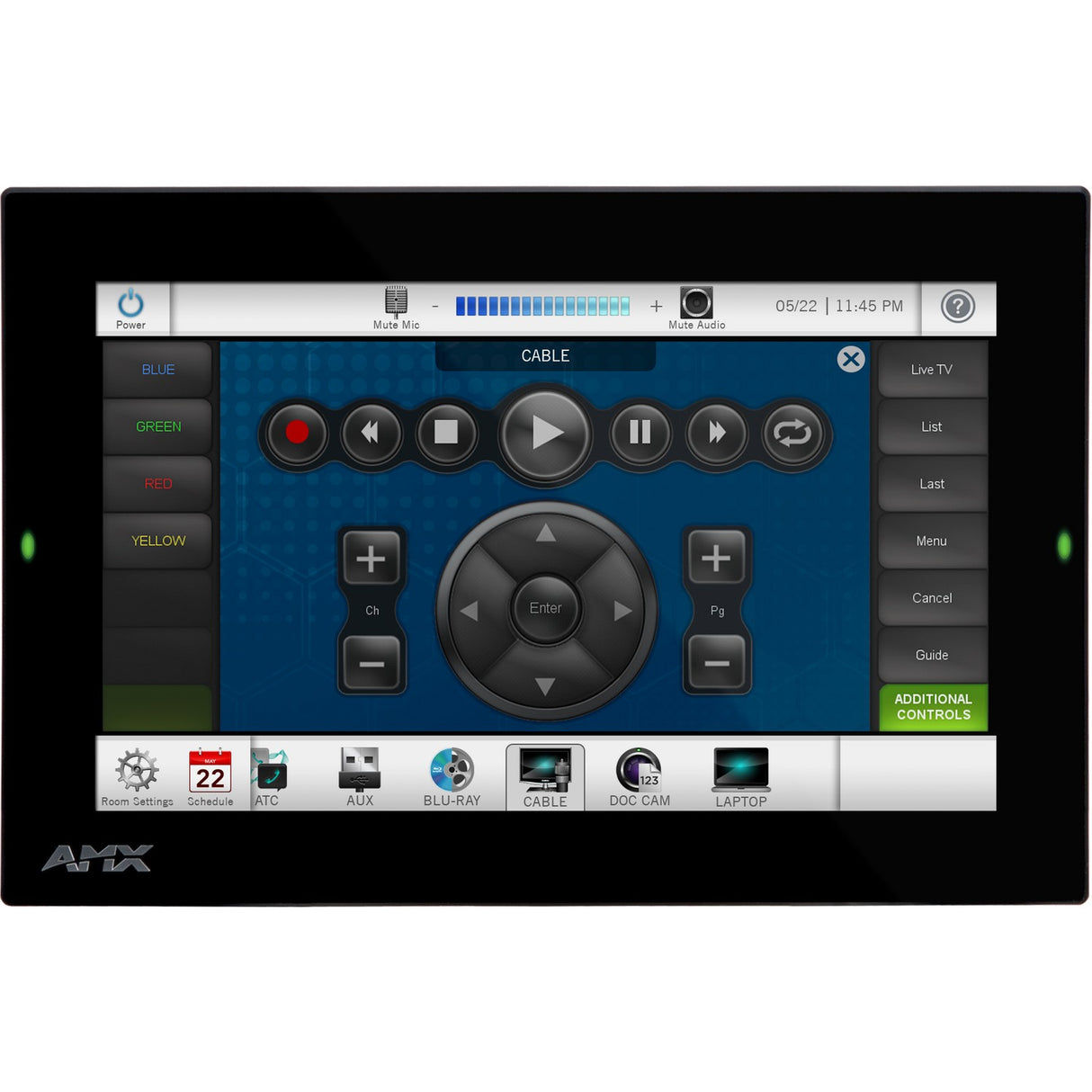 AMX MD-702 Modero G5 7-Inch Wall-Mount Touch Control Panel, Black