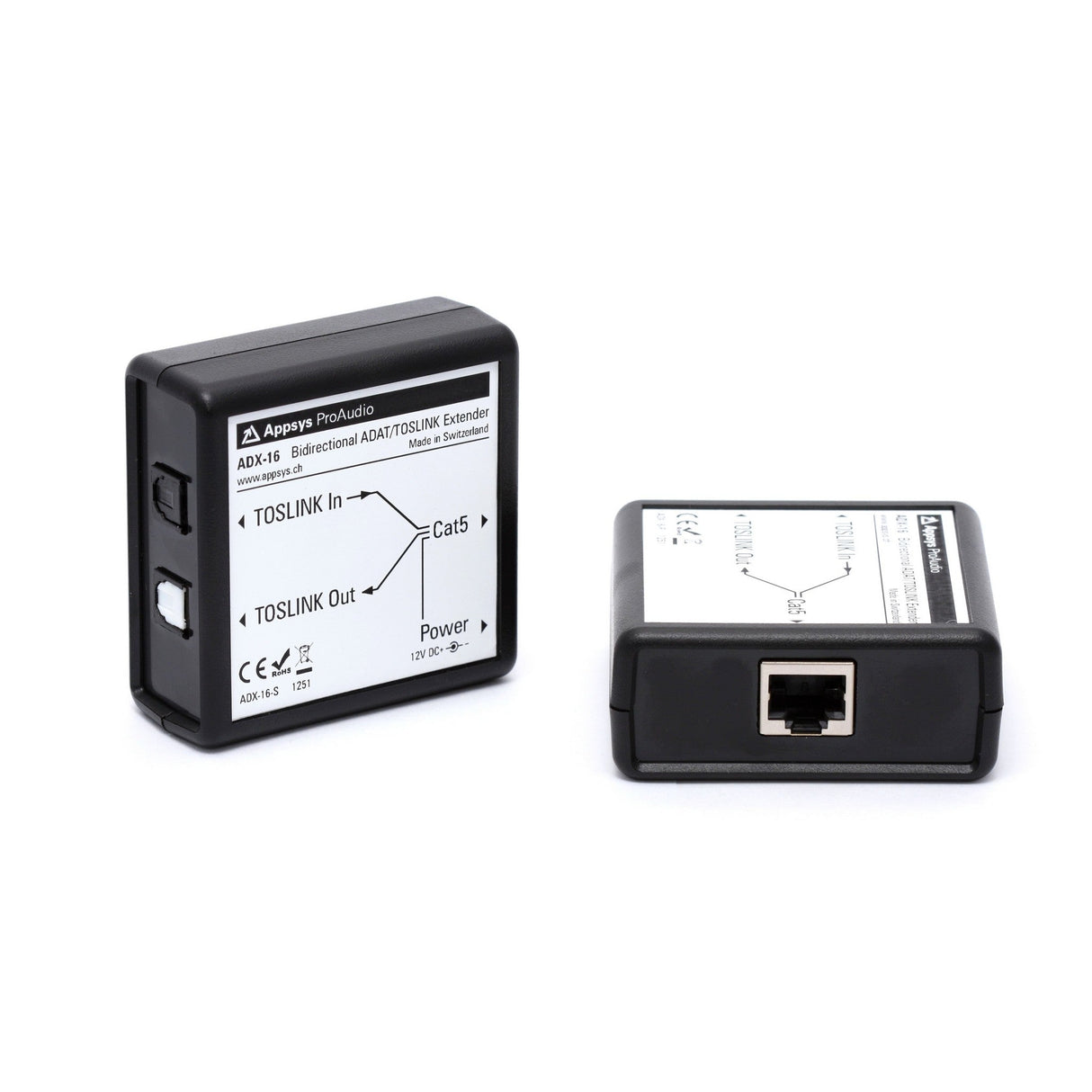 Appsys ADX-16 Bidirectional ADAT/Toslink Extender Kit