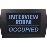 American Recorder ’INTERVIEW ROOM OCCUPIED’ LED Lighted Sign Blue