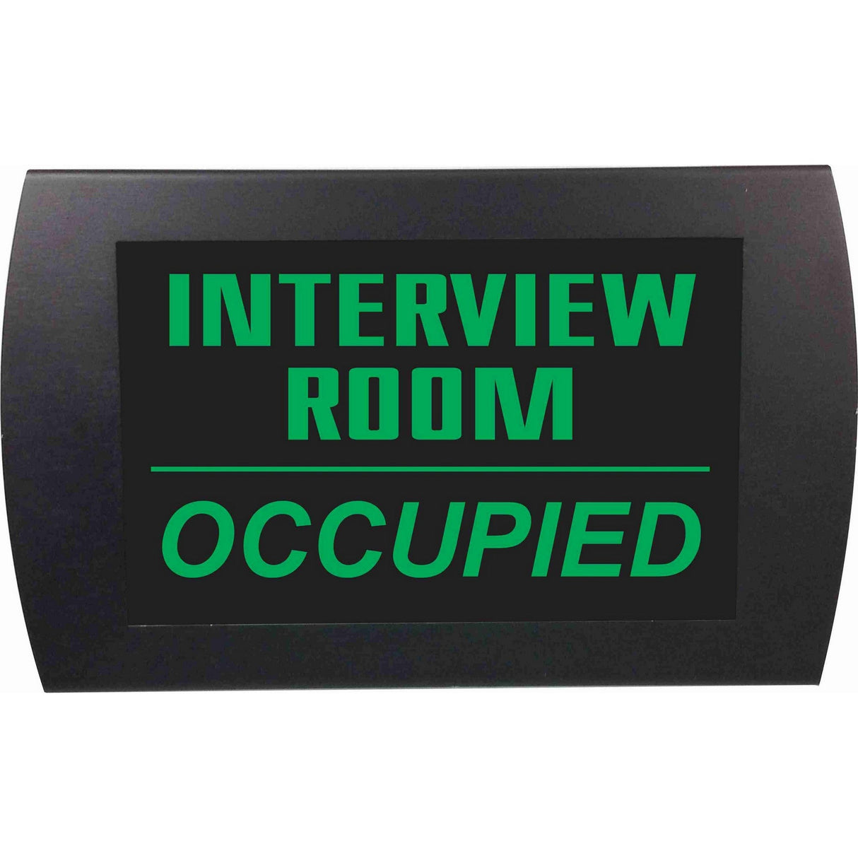 American Recorder "INTERVIEW ROOM OCCUPIED" LED Lighted Sign, Green