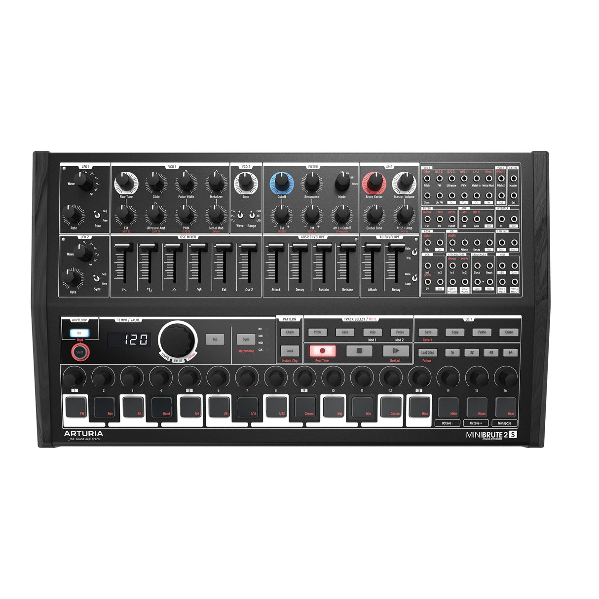 Arturia MiniBrute 2s Noir Semi Modular Sequencing Synthesizer