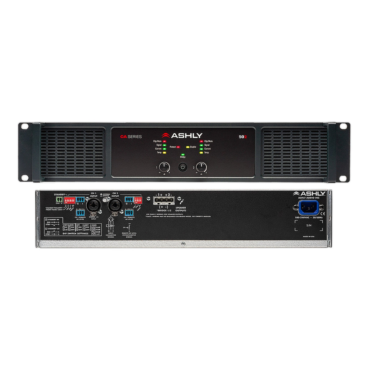 Ashly CA 502 1,000 W High-Efficiency 2-Channel Power Amplifier