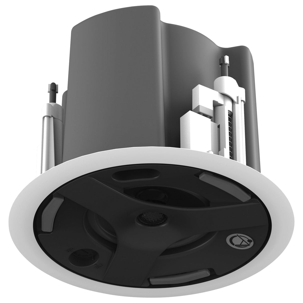 AtlasIED FAP43TUC-W 4.5-Inch Coaxial In-Ceiling Speaker with 32W 70V/100V Transformer, Ported Enclosure, and Safety First Mounting System, UL Certified, Pair