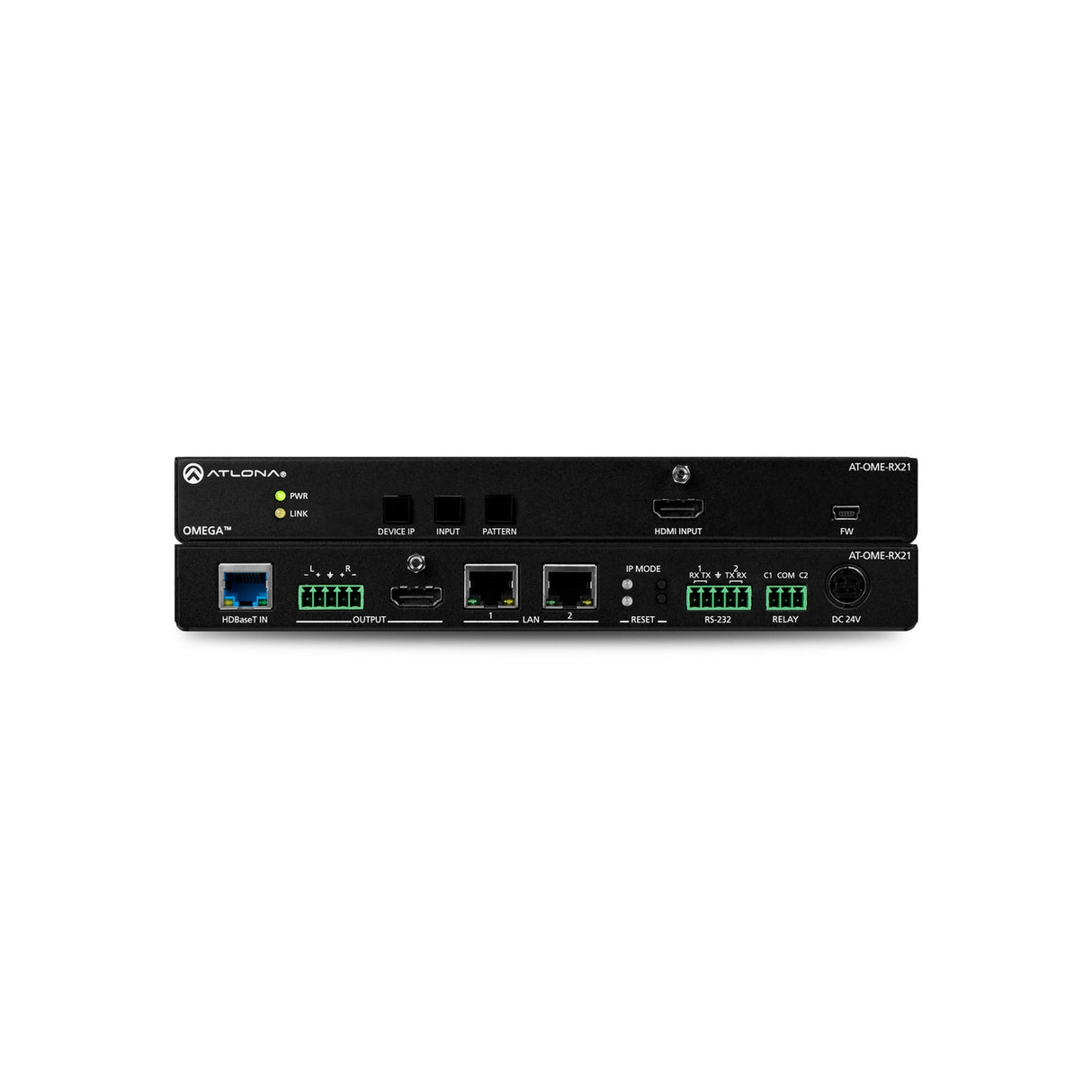 Atlona AT-OME-RX21 2x1 AV Switcher and HDBaseT Receiver with Scaler and HDMI Input
