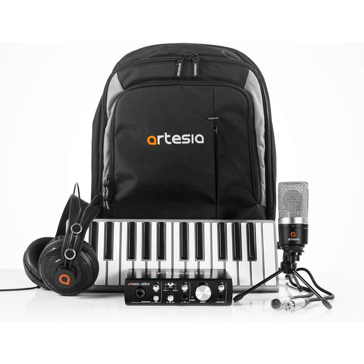 Artesia ARB-6 2x2 USB Audio Interface Backpack Recording Studio Bundle