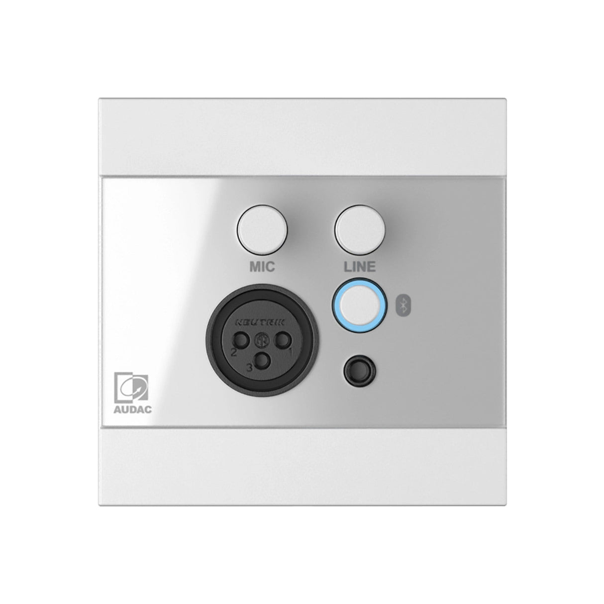 Audac WP225 Universal Wall Panel with Microphone, Line and Bluetooth Receiver, 80 x 80 mm