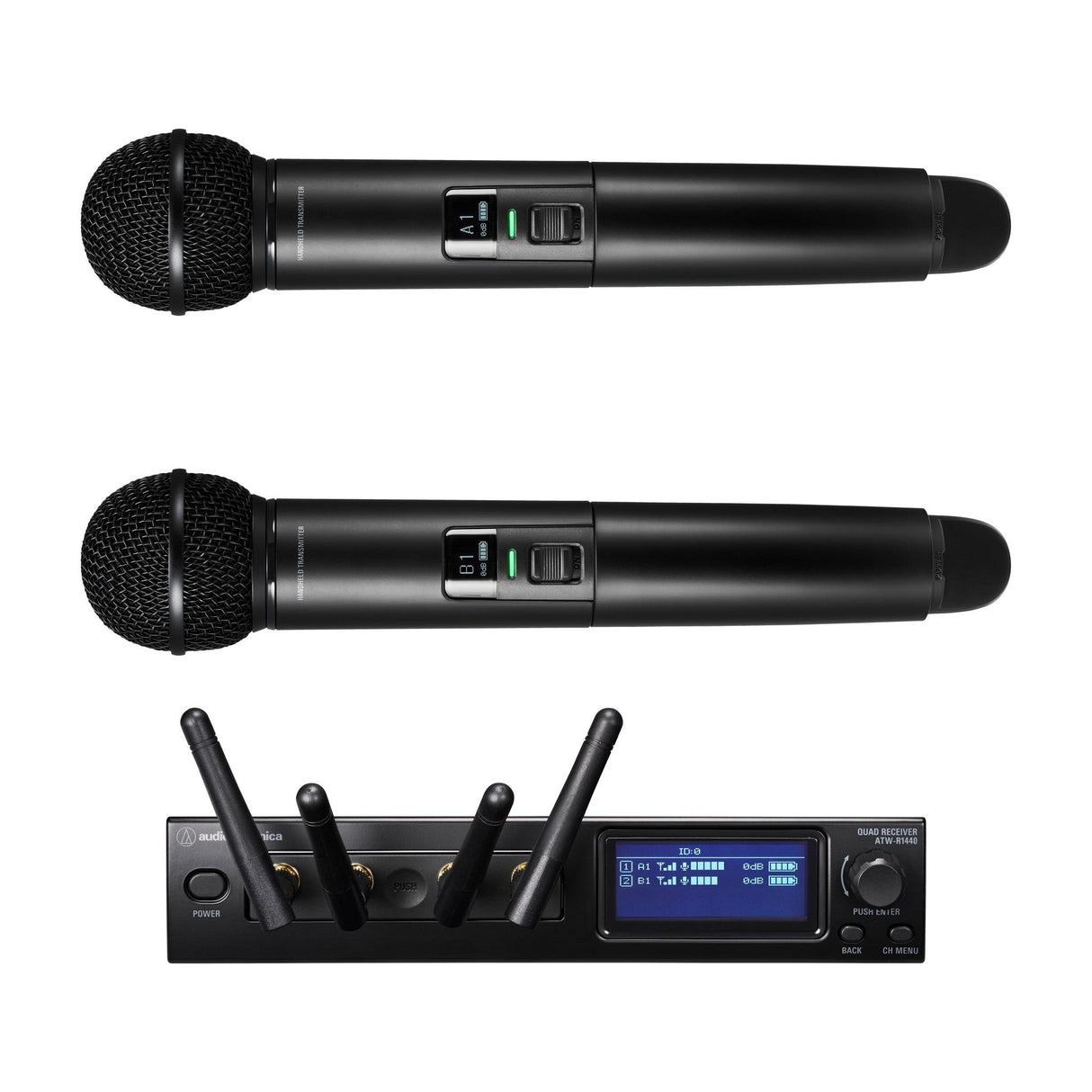 Audio-Technica ATW-1422 Wireless Dynamic Dual Handheld Microphone System