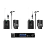 Audio-Technica ATW-D50-DRX-2BL 2-Person Wireless Cardioid Lavalier Microphone System, DF2 470-608 MHz