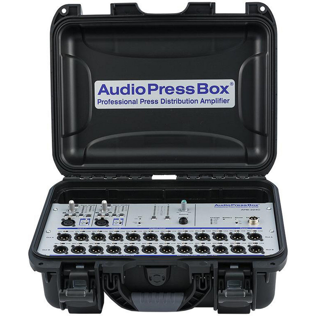 AudioPressBox APB-224-C Portable 2-Channel Active Pressbox with Carry Case