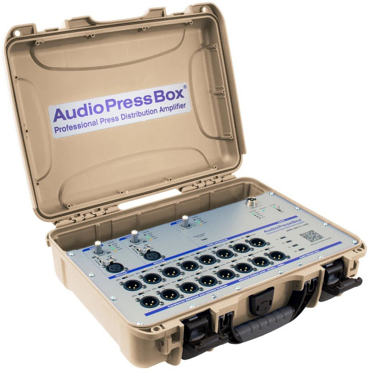 AudioPressBox APB-320 C-USB Analog Mic/LINE XLR Portable Pressbox, Tan